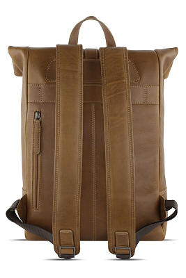 Рюкзак KLONDIKE GOLD «Donald», натуральная кожа в коньячном цвете, 40 х 42/51,5 х 11 см