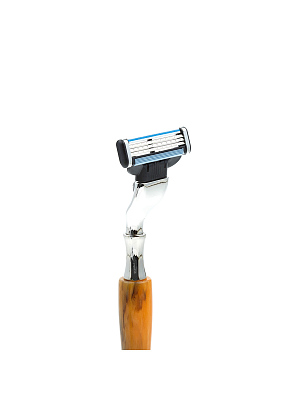 Бритвенный набор IL Ceppo: станок, помазок, подставка, желтый цвет, имитация мрамора