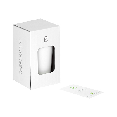 Термокружка вакуумная с керамическим покрытием Арктик (Arctic), белый/красный