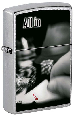 Зажигалка ZIPPO All In All с покрытием Street Chrome™, латунь/сталь,серебристая, матовая 38x13x57 мм (Серебристый)