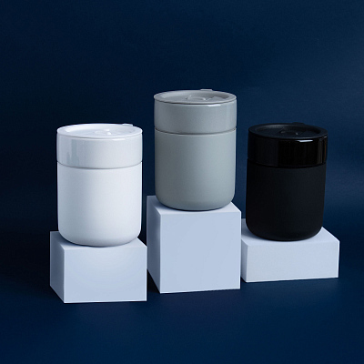 Кружка керамическая Silvia с силиконовой манжетой, белая