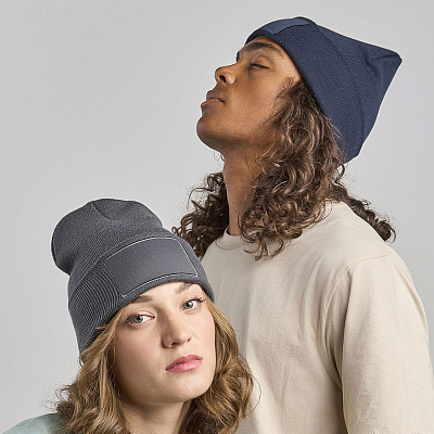 Шапка вязаная  двойная Wind-S с патчем