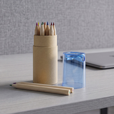 Набор из 12 цветных карандашей Cartoon (Натуральный/голубой)