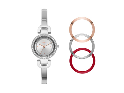 Часы наручные со сменными базелями, женские (Корпус- стальной, циферблат- стальной, крепление- стальной)