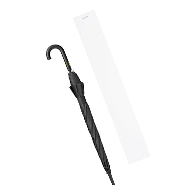 Зонт-трость Quantum, черный/салатовый