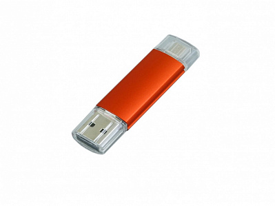 USB 2.0/micro USB- флешка на 32 Гб (Оранжевый)