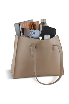 Бизнес-сумка женская наплечная BUGATTI Luna, пудровая, полиуретан, 40,5 x 14 x 30,5 см