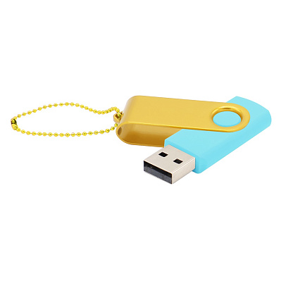 Флешка Designer To Go 2.0 USB 16Gb  (Бирюзовый/Желтый)