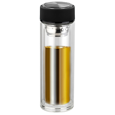 Термос стеклянный с инфьюзером Steelite  (Чёрный)