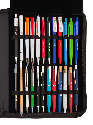 Презентационный кейс ручек и карандашей Океан, черный с желтым