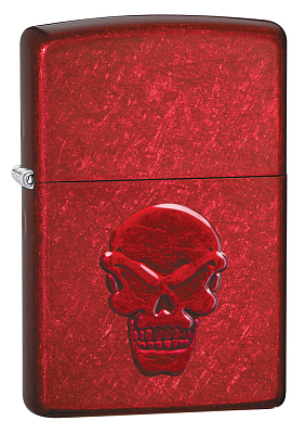 Зажигалка ZIPPO Doom с покрытием Candy Apple Red, латунь/сталь, красная, глянцевая, 38x13x57 мм