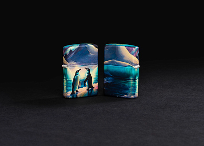 Зажигалка ZIPPO Penguin с покрытием Glow In The Dark Green, латунь/сталь, разноцветная, 38x13x57 мм