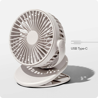 Портативный вентилятор на клипсе Solove F3, бордовый