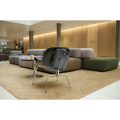 Сумка через плечо VICTORINOX Architecture Urban2 Crossbody Bag,серый, полиэстер/кожа, 9x22x28 см, 6 л