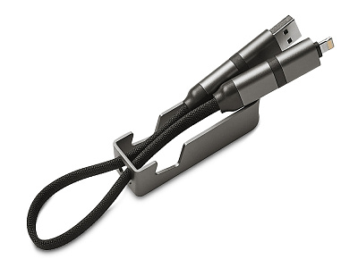 Универсальный зарядный кабель с подставкой Ironwood N2, 45 Вт (Тёмно-серый)