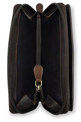 Кошелек KLONDIKE RUSH «Ava», натуральная кожа в темно-коричневом цвете, 16 х 10 х 3 см