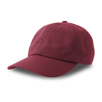 Бейсболка DAD HAT-S, 6 клиньев, металлическая застежка (Бордовый)