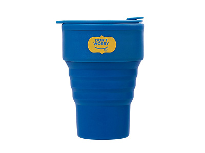 Силиконовый складной стакан GoCup с тампопечатью (Синий индиго)