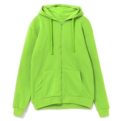 Толстовка на молнии с капюшоном Siverga Heavy 2.0, черная (Зеленое яблоко)