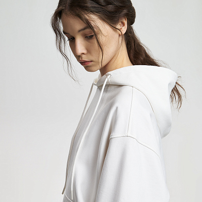 Худи релакс унисекс Адвенче (Adventure), белый, размер XS/S