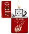 Зажигалка ZIPPO Retro с покрытием Metallic Red, латунь/сталь, красная, 38x13x57 мм - Фото 3