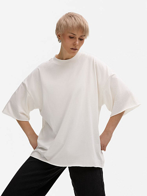 Футболка унисекс оверсайз T1, молочно-белая