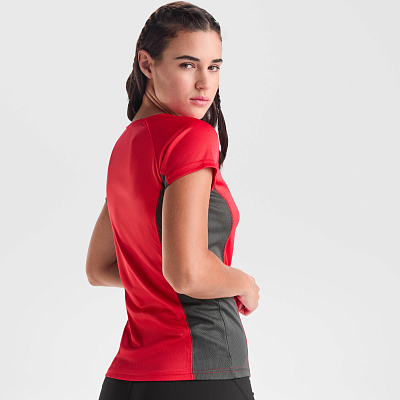 Спортивная футболка SHANGHAI WOMAN женская, КРАСНЫЙ/ТЕМНЫЙ ГРАФИТ S (Красный/Темный графит)