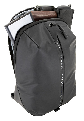 Рюкзак с одним плечевым ремнем BUGATTI Blanc, чёрный, тарпаулин/полиэстер, 18х9х30 см