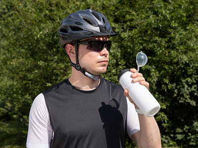 Бутылка для велосипеда Bikescape, белая с синим