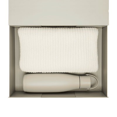 Подарочный набор Bosca, Forges, бежевый (термобутылка, шарф)