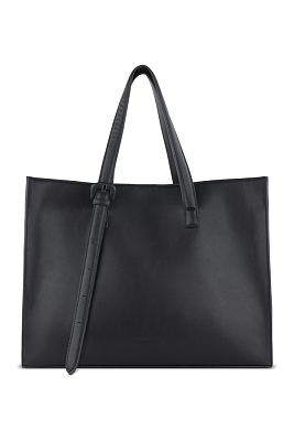 Бизнес-сумка женская наплечная BUGATTI Luna, черная, полиуретан, 40,5 x 14 x 30,5 см