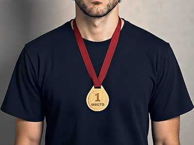 Медаль из бука Round