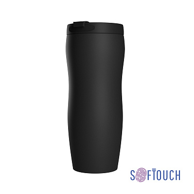 Термостакан "Монтана", покрытие soft touch, 0,4 л., черный, черный (Чёрный)