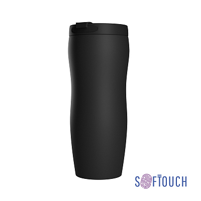 Термостакан "Монтана", покрытие soft touch, 0,4 л., черный, черный