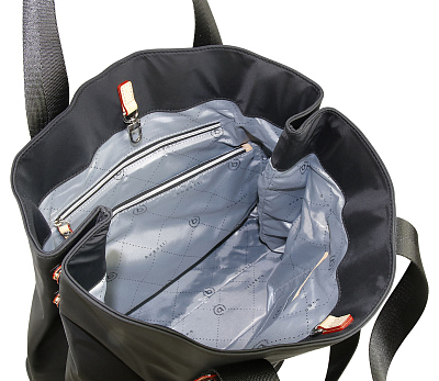 Сумка-тоут женская BUGATTI Lido, чёрная, полиэстер, 40х17,5х34,5 см, 22 л