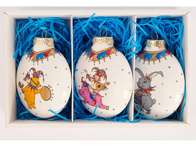 Набор новогодних шаров, 3 шт