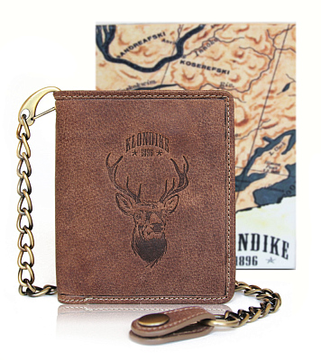 Бумажник KLONDIKE «Wayne Deer», натуральная кожа в светло-коричневом цвете, 10,5 х 12,5 х 2,5 см