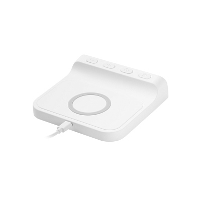 Зарядная станция с часами 15W Ригель (Rigel), белая