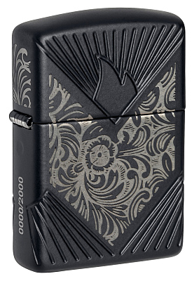 Зажигалка ZIPPO Armor® с покрытием Black Matte, латунь/сталь, чёрная, матовая, 38x13x57 мм