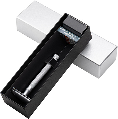 Набор бритвенный MERKUR, 3 предмета: станок Т- образный, подставка, лезвия (10 шт)