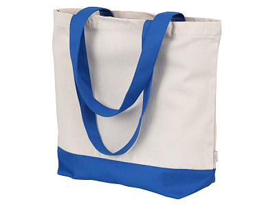Сумка для шоппинга Cotton из переработанного хлопка, 280 г/м2 (Натуральный/синий)