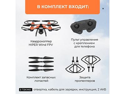 Радиоуправляемый квадрокоптер WIND FPV