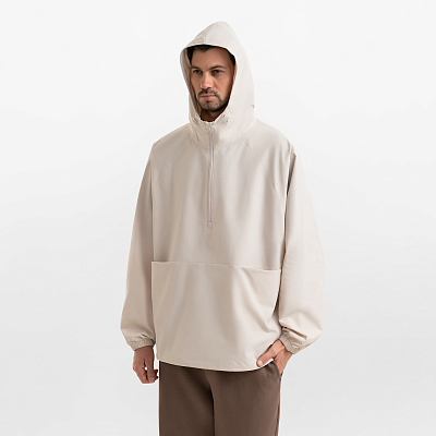 Ветровка (анорак) оверсайз унисекс Риссман (Rissman), бежевая