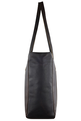 Сумка-шоппер KLONDIKE RUSH «Rachel», натуральная кожа в темно-коричневом цвете, 55 х 37 х 14 см