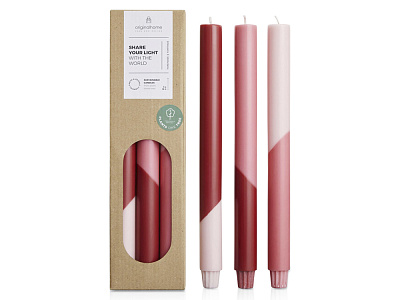 Набор свечей Eden, 3 шт. (Красный)