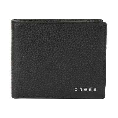 Кошелёк Cross Hudson Black, кожа наппа, фактурная, чёрный, 11 х 9 х 1,5 см