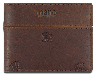 Портмоне Mano "Don Leon", натуральная кожа в коричневом цвете, 11 х 8,6 см (Коричневый)
