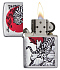 Зажигалка ZIPPO Asian Tiger с покрытием Brushed Chrome, латунь/сталь, серебристая, 38x13x57 мм - Фото 2