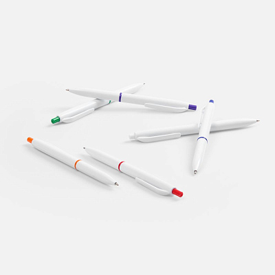 Ручка шариковая Bright Pop, белая с оранжевым