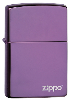 Зажигалка ZIPPO Classic с покрытием Abyss™, латунь/сталь, фиолетовая с логотипом, 38x13x57 мм